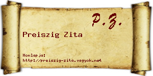 Preiszig Zita névjegykártya